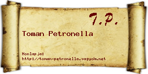 Toman Petronella névjegykártya